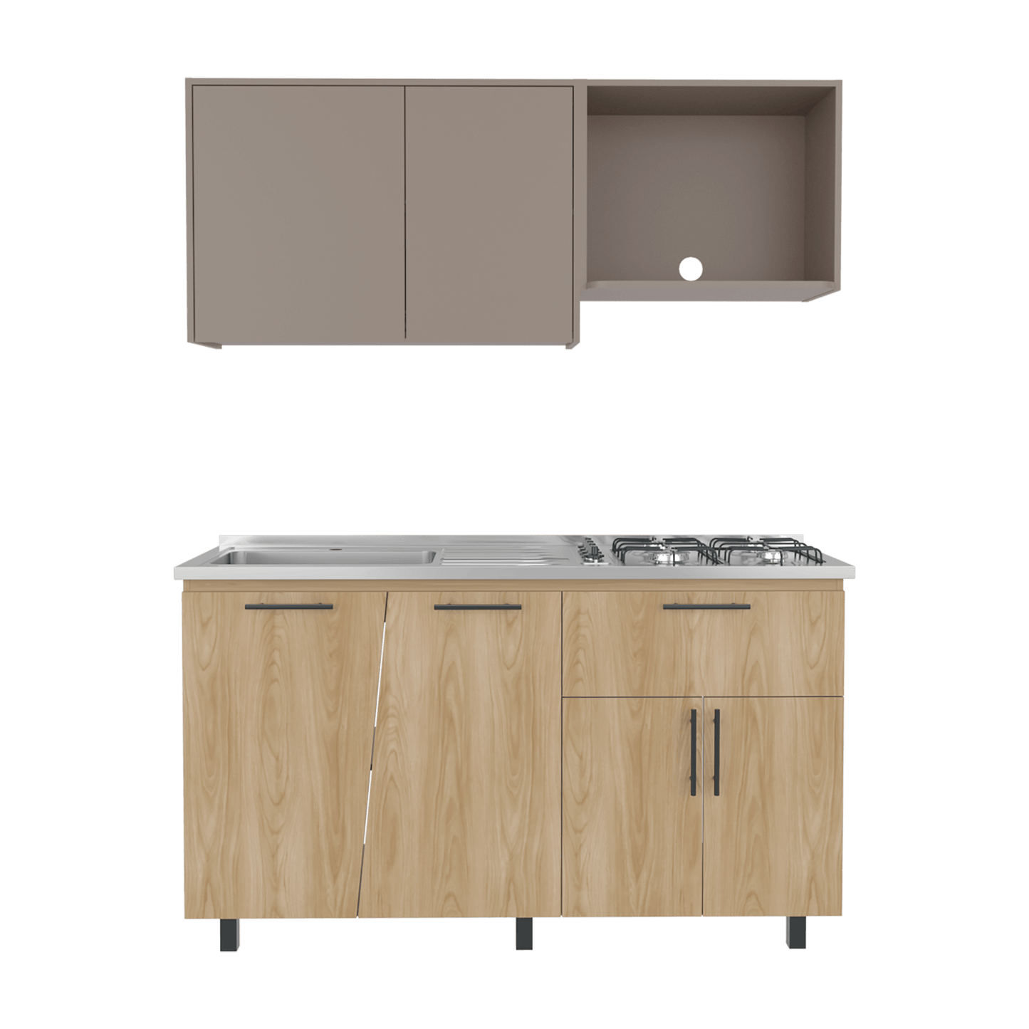 Cocina 150 Emilia Izq Rta Fresno Taupe