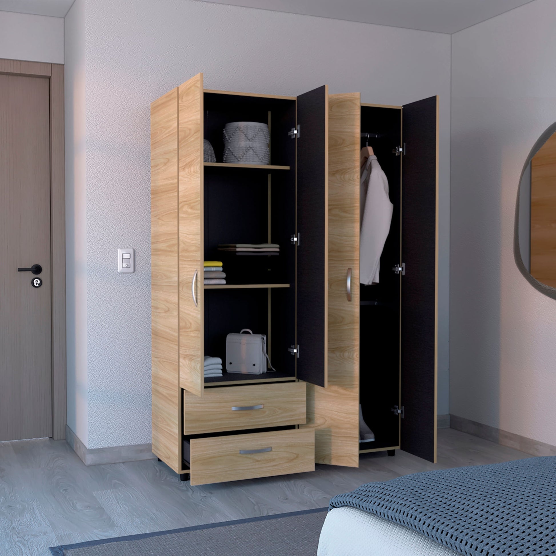 Closet Ankora Basic 180X120X47 Rta Fresno Eu Wengue