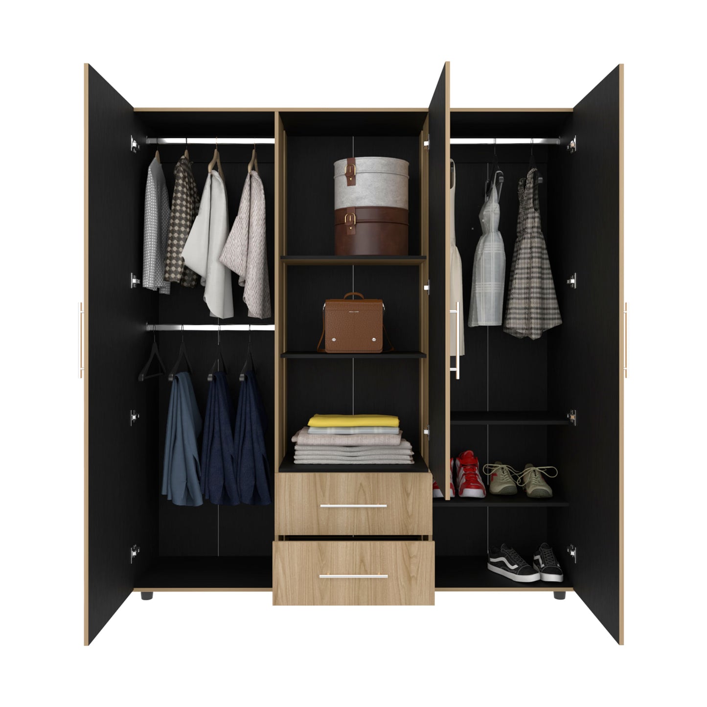 Closet Grayson Espejo 200X180X49 Rta Fresno Eu Wengue