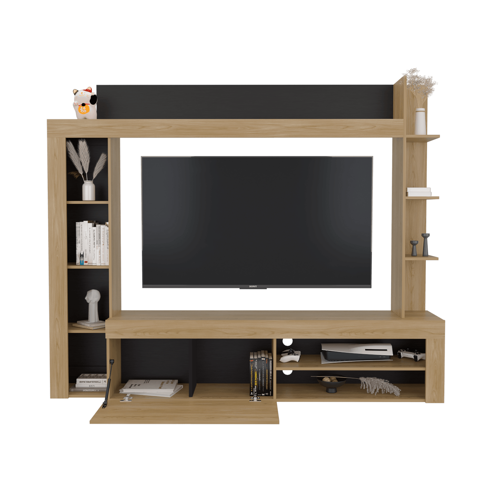 Centro De Entretenimiento Cecil 178X215X35 Rta Fresno Eu + Wengue