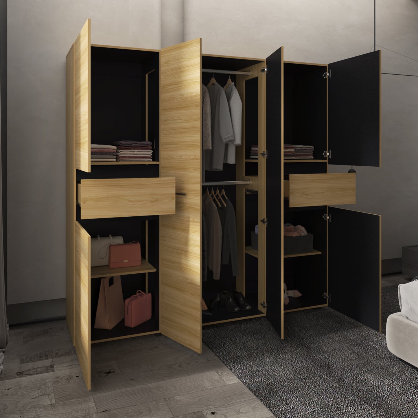 Closet Berino 200X200X51 Rta Fresno Wengue