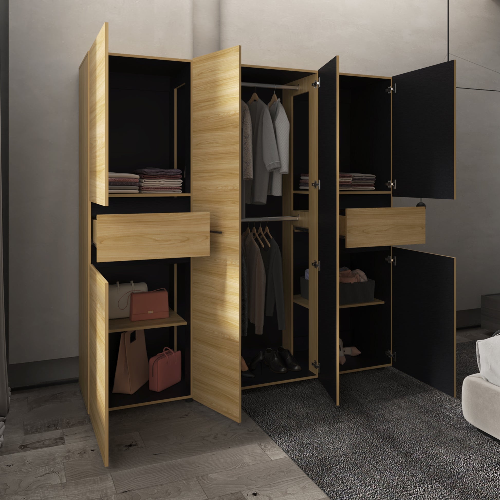Closet Berino 200X200X51 Rta Fresno Wengue