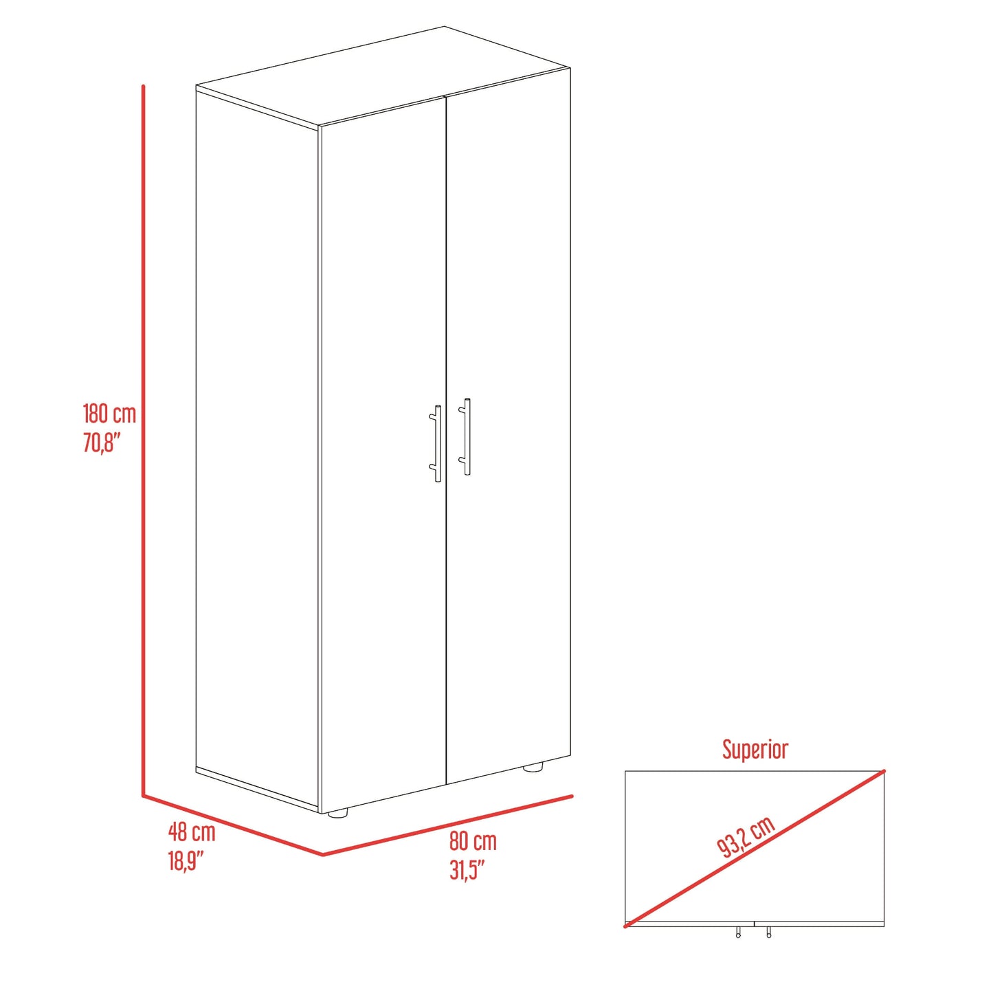 Closet Tera 180X80X48 Rta Fresno Wengue