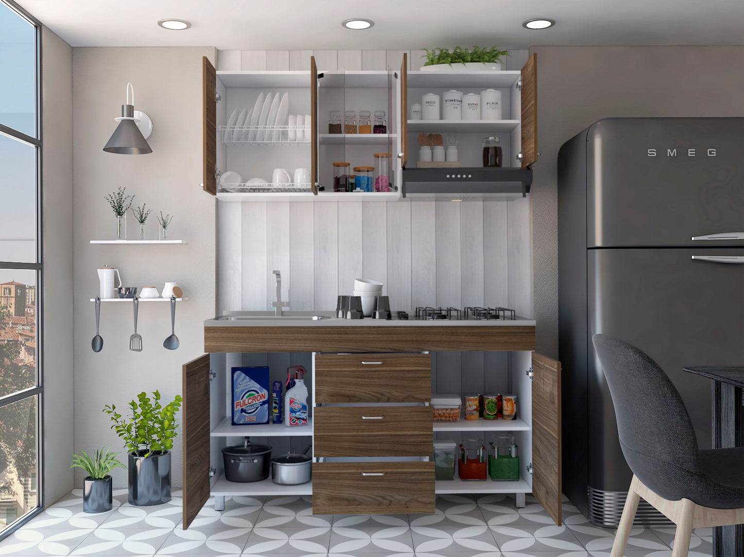 Cocina 1,50 Lumina Rta Blanco-Gales