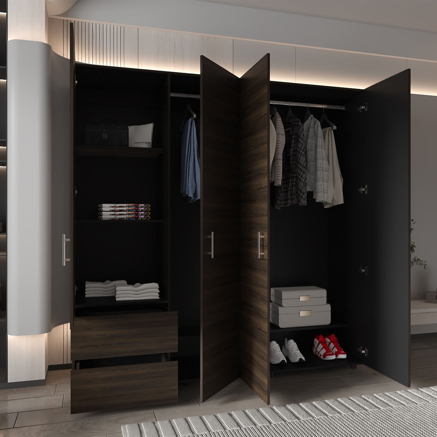 Closet Dassel 200X200X52 Rta Nogal Wengue