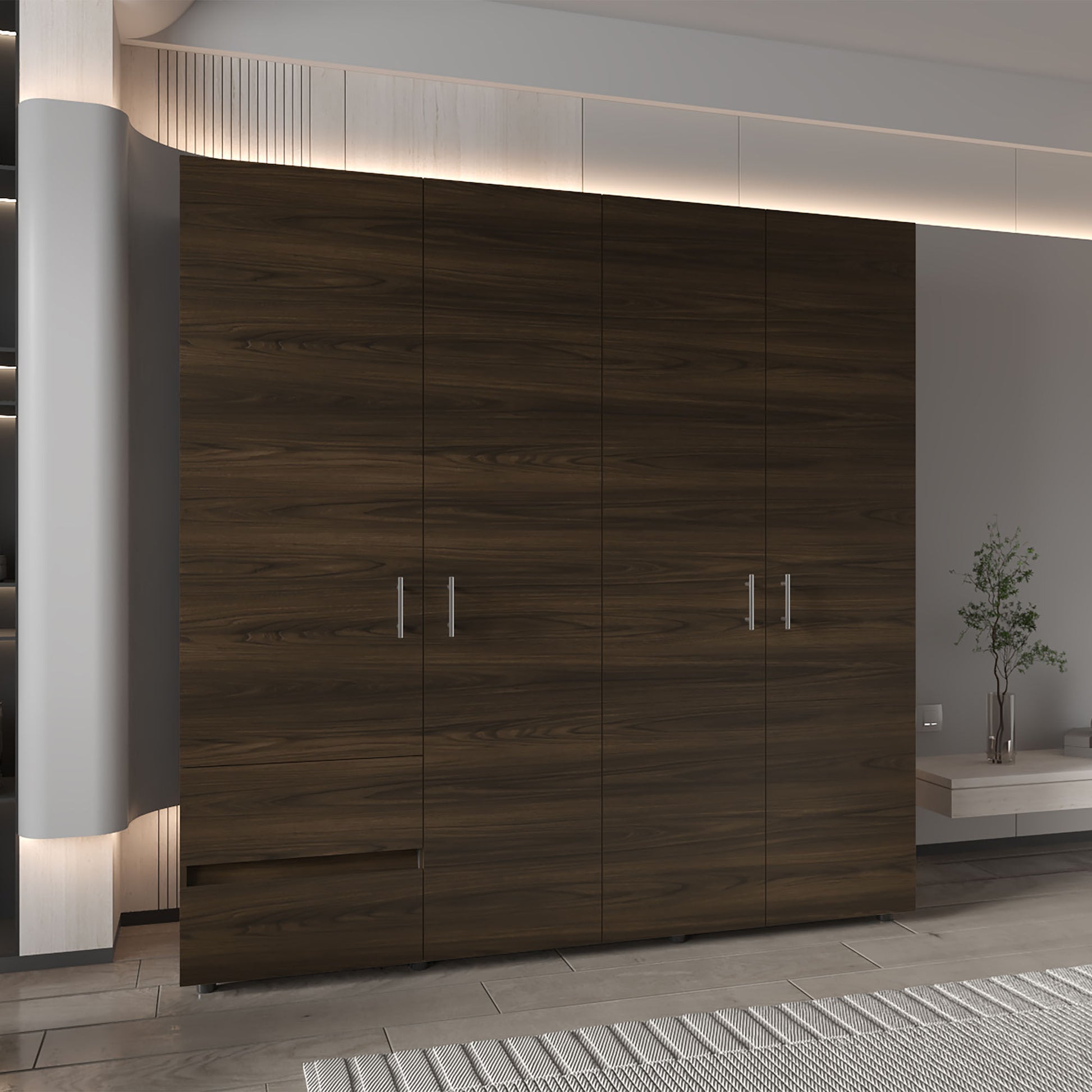Closet Dassel 200X200X52 Rta Nogal Wengue