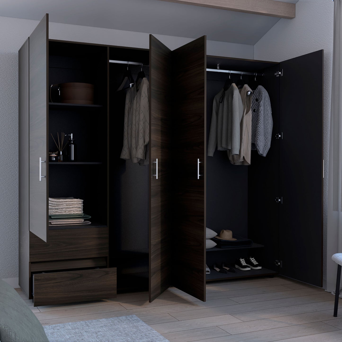 Closet Dassel 200X230X52 Rta Nogal Wengue