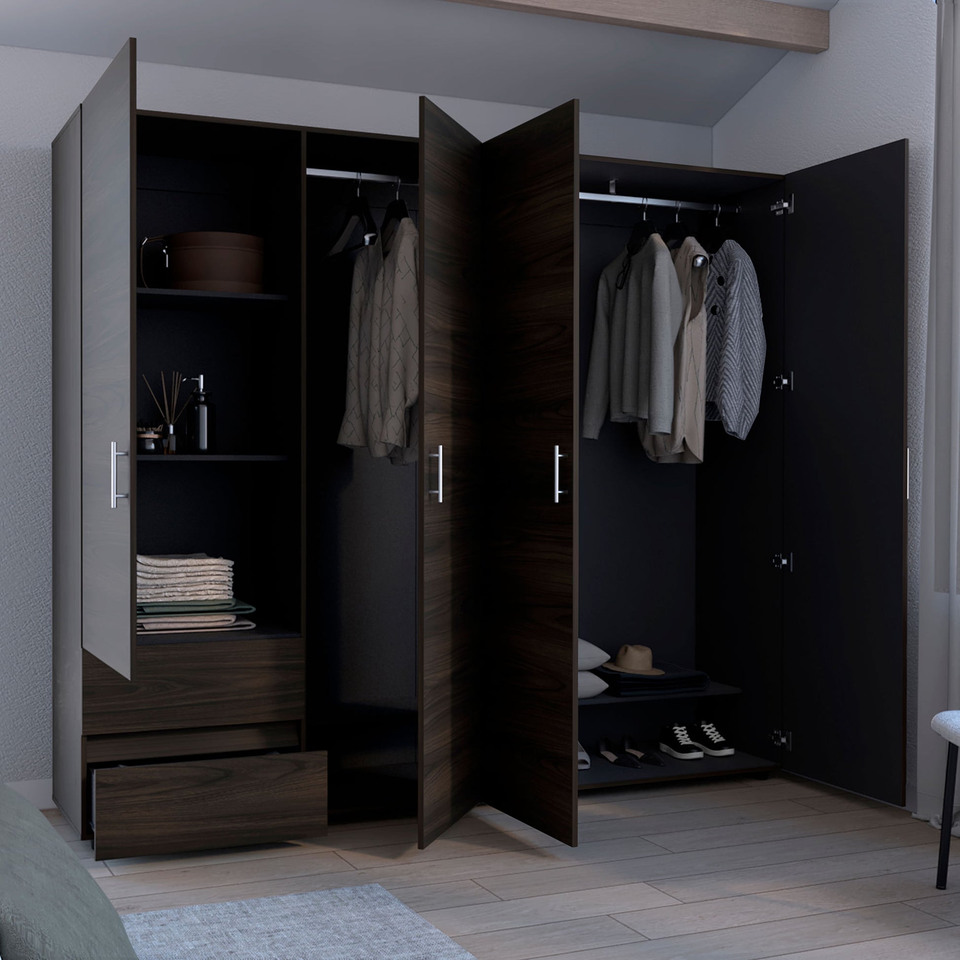 Closet Dassel 200X230X52 Rta Nogal Wengue