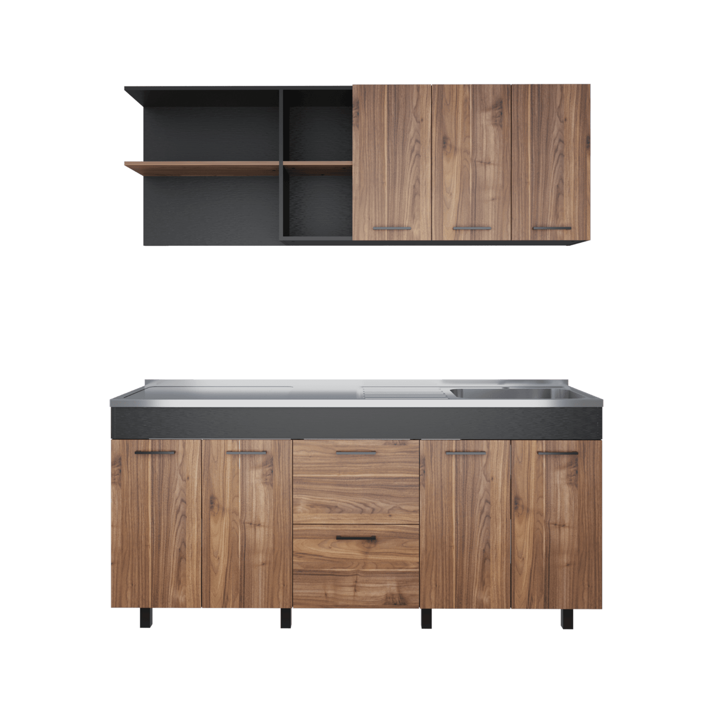 Cocina 180 Belen 60/85,9X180/180,2X33,6/52 Rta Gales Wengue Zf