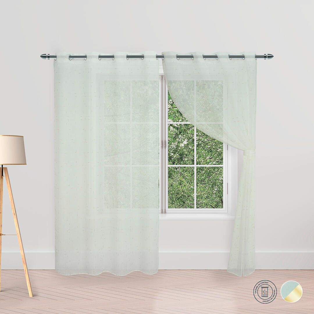 Cortina Velo Charm Argolla Lineas Doradas