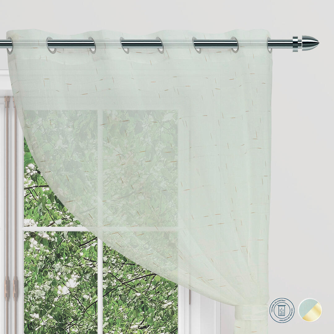 Cortina Velo Charm Argolla Lineas Doradas