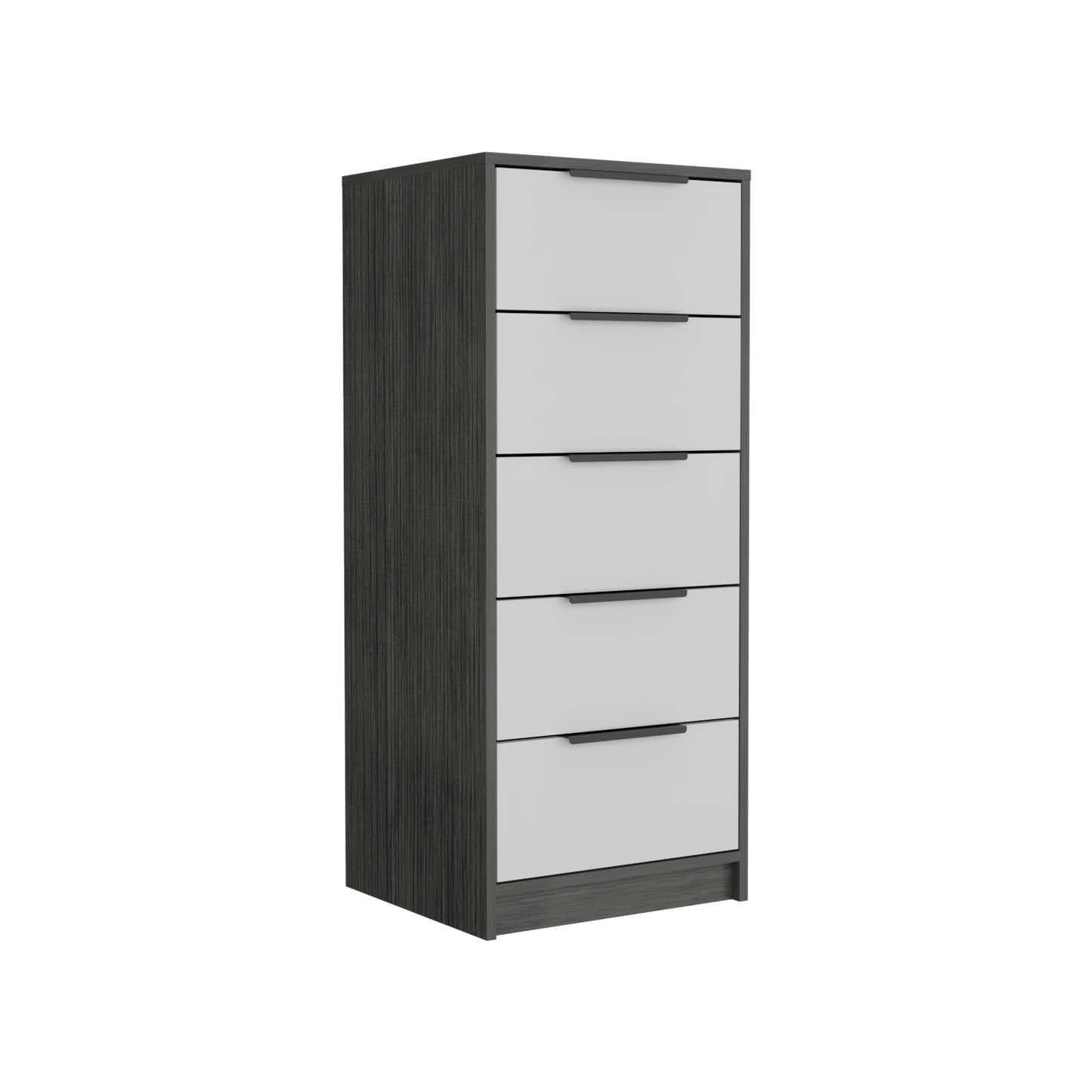 Comoda 5 Cajones Kaia Rta Roble Gris Blanco Zf