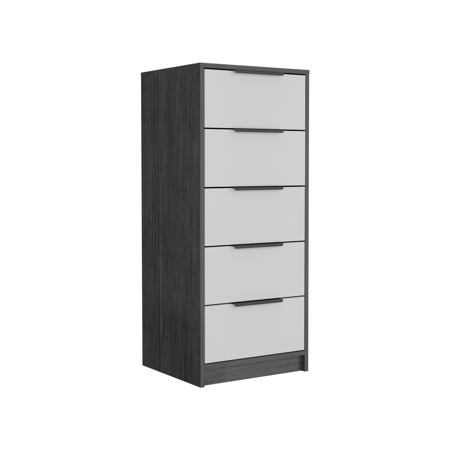 Comoda 5 Cajones Kaia Rta Roble Gris Blanco Zf