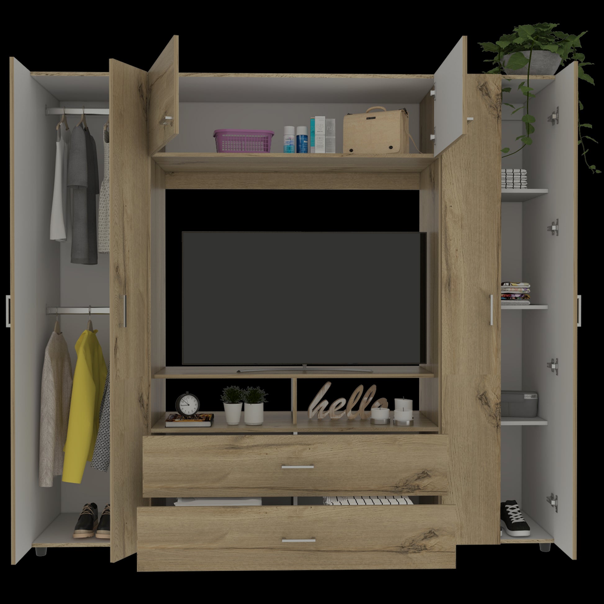 Closet Manila Z 200 X 198 X 50 Rta Duna + Blanco