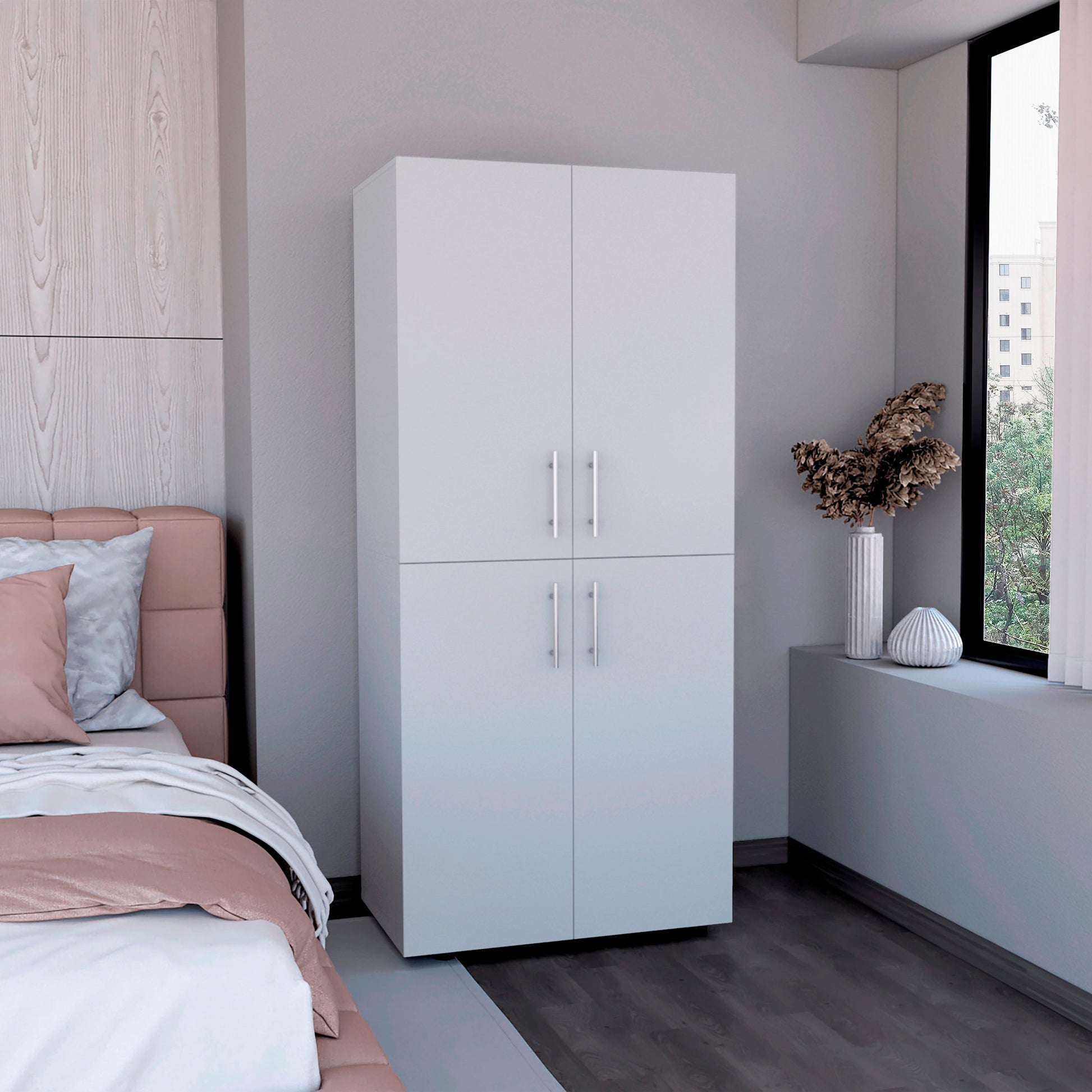 Closet Hazel 4P 180X80X48 Rta Blanco Zf