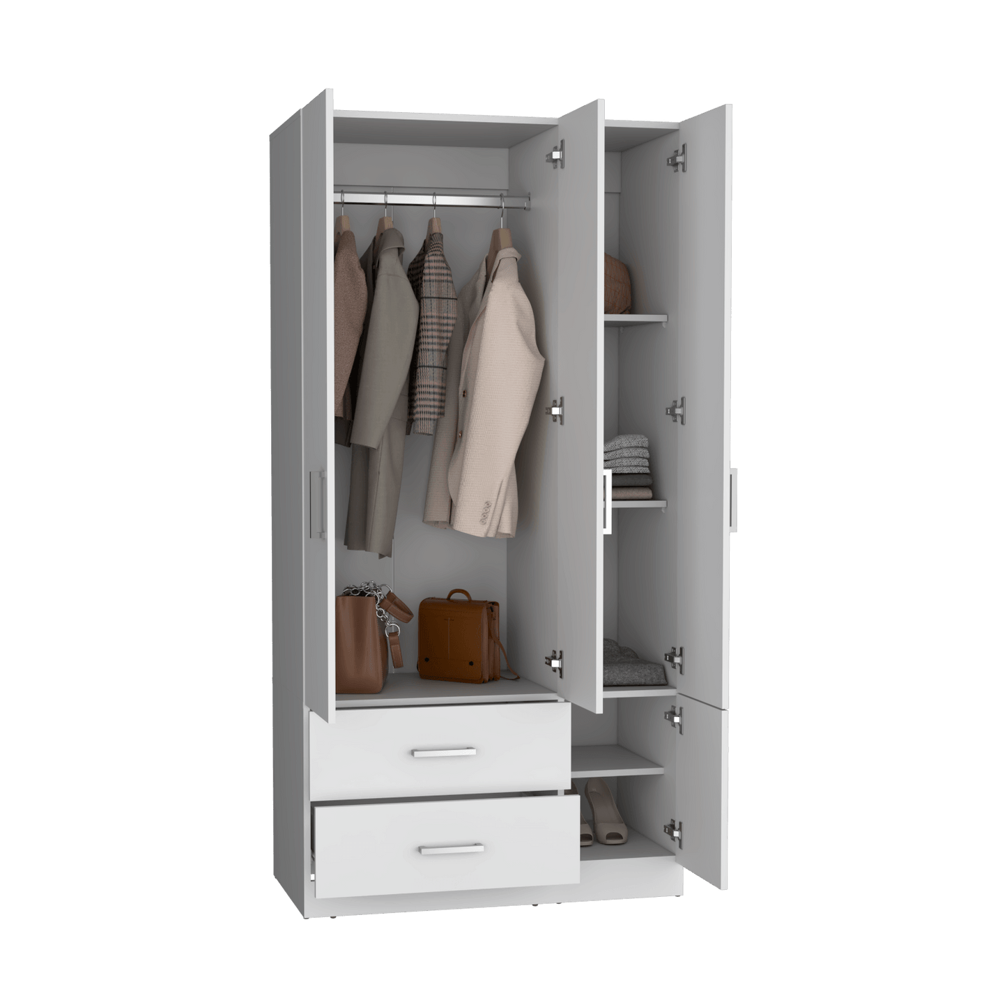 Closet Sebree 3P 2C 180X90X47 Rta Blanco Zf