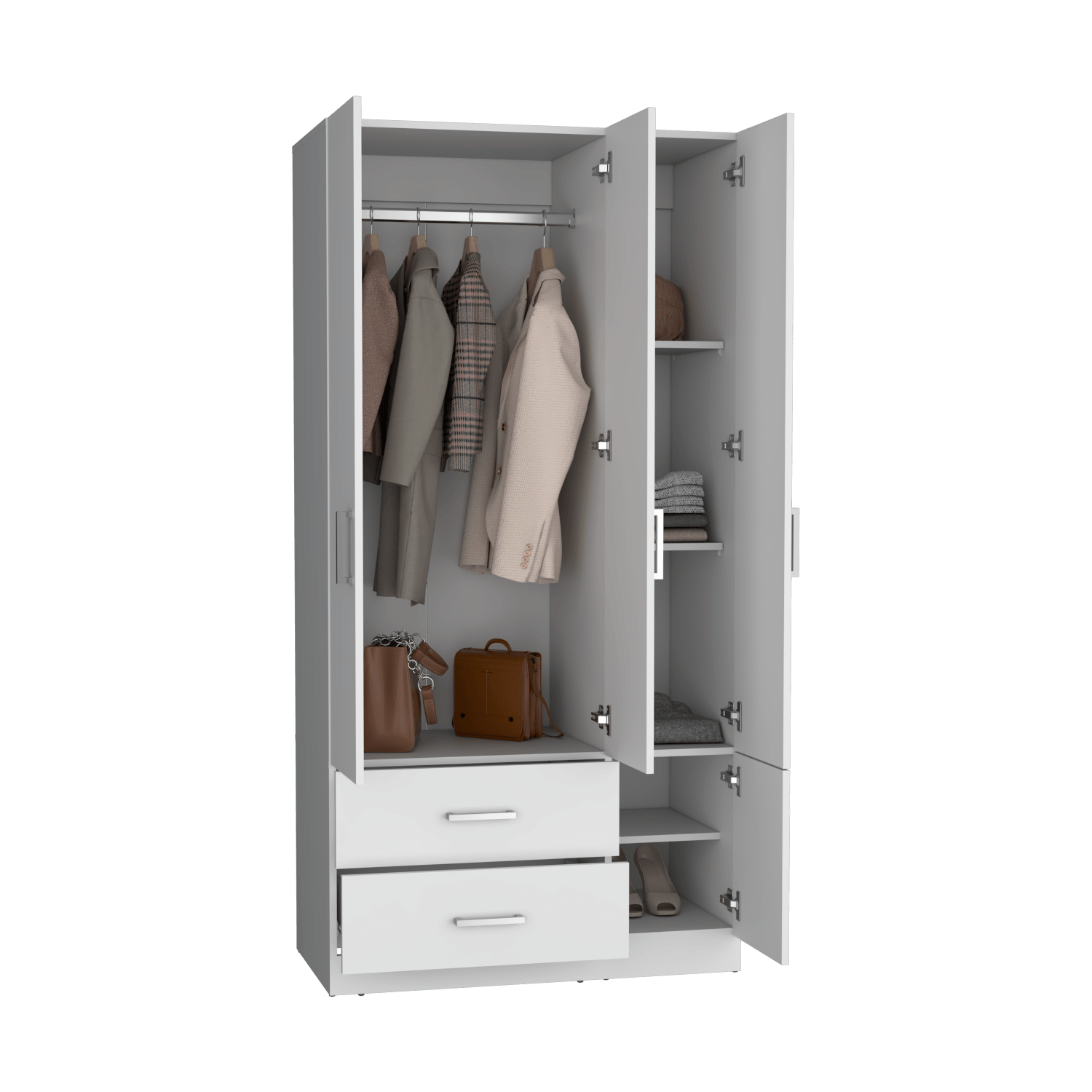 Closet Sebree 3P 2C 180X90X47 Rta Blanco Zf