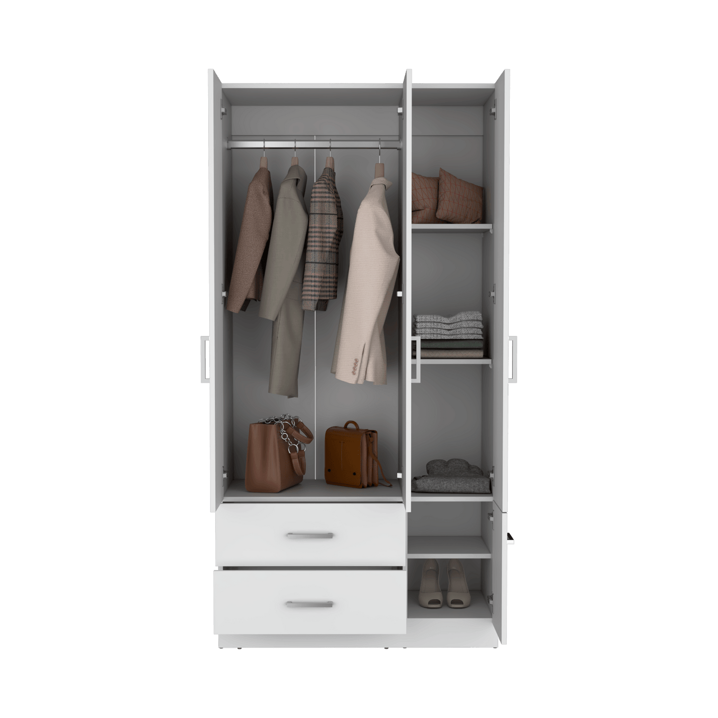 Closet Sebree 3P 2C 180X90X47 Rta Blanco Zf