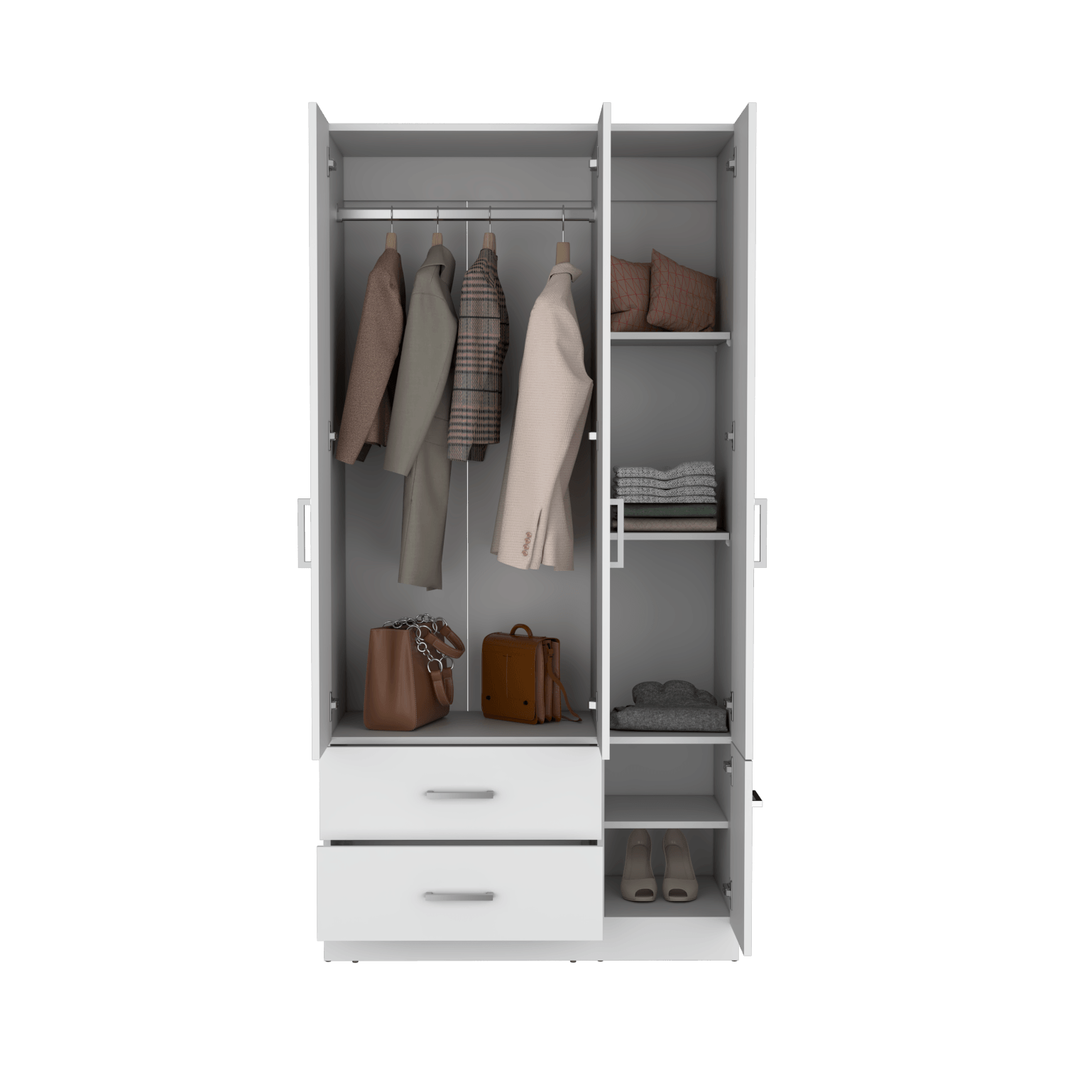 Closet Sebree 3P 2C 180X90X47 Rta Blanco Zf