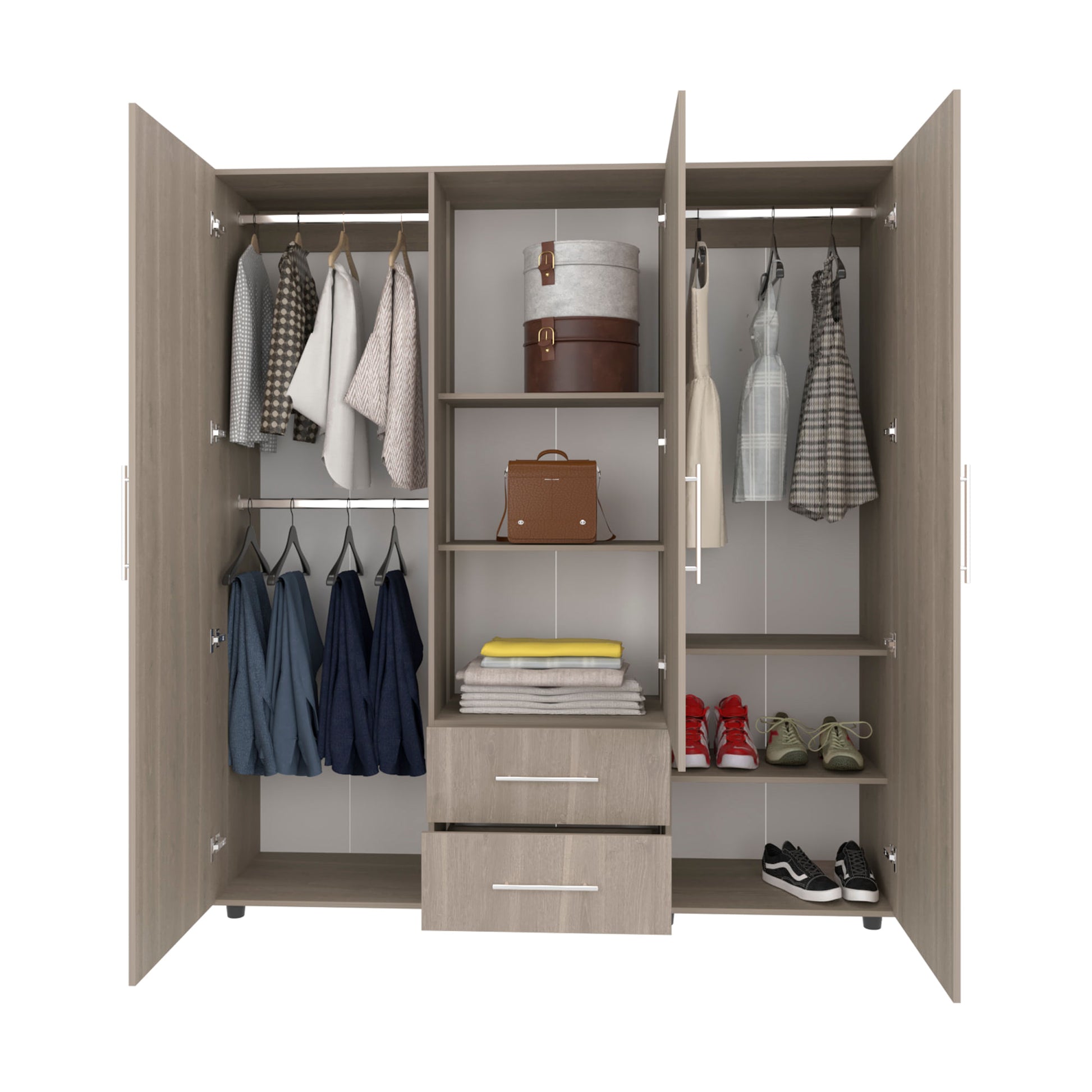 Closet Grayson Espejo 200X180X49 Rta Bardolino Blanco