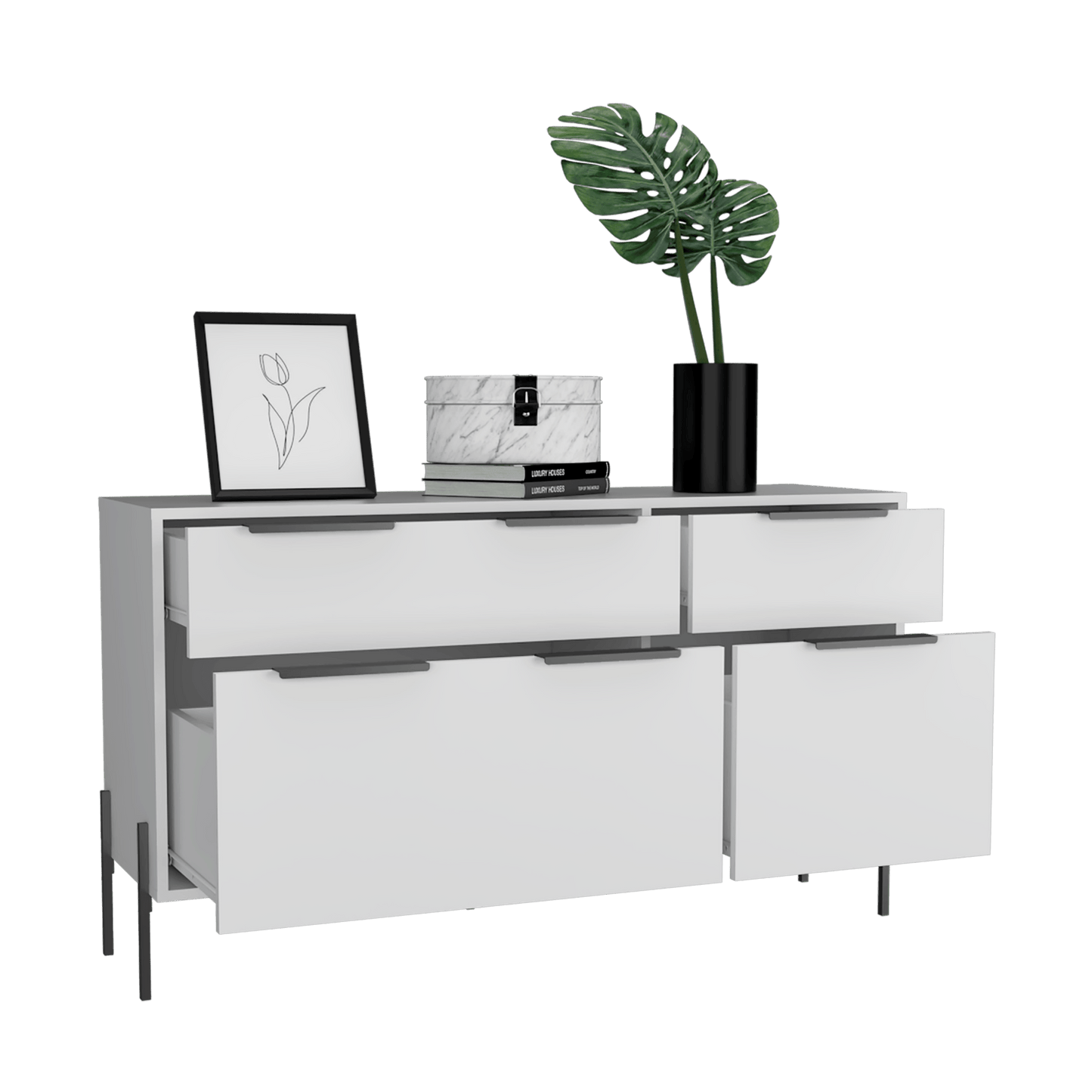 Comoda White Collection 69X122X36 Rta Blanco