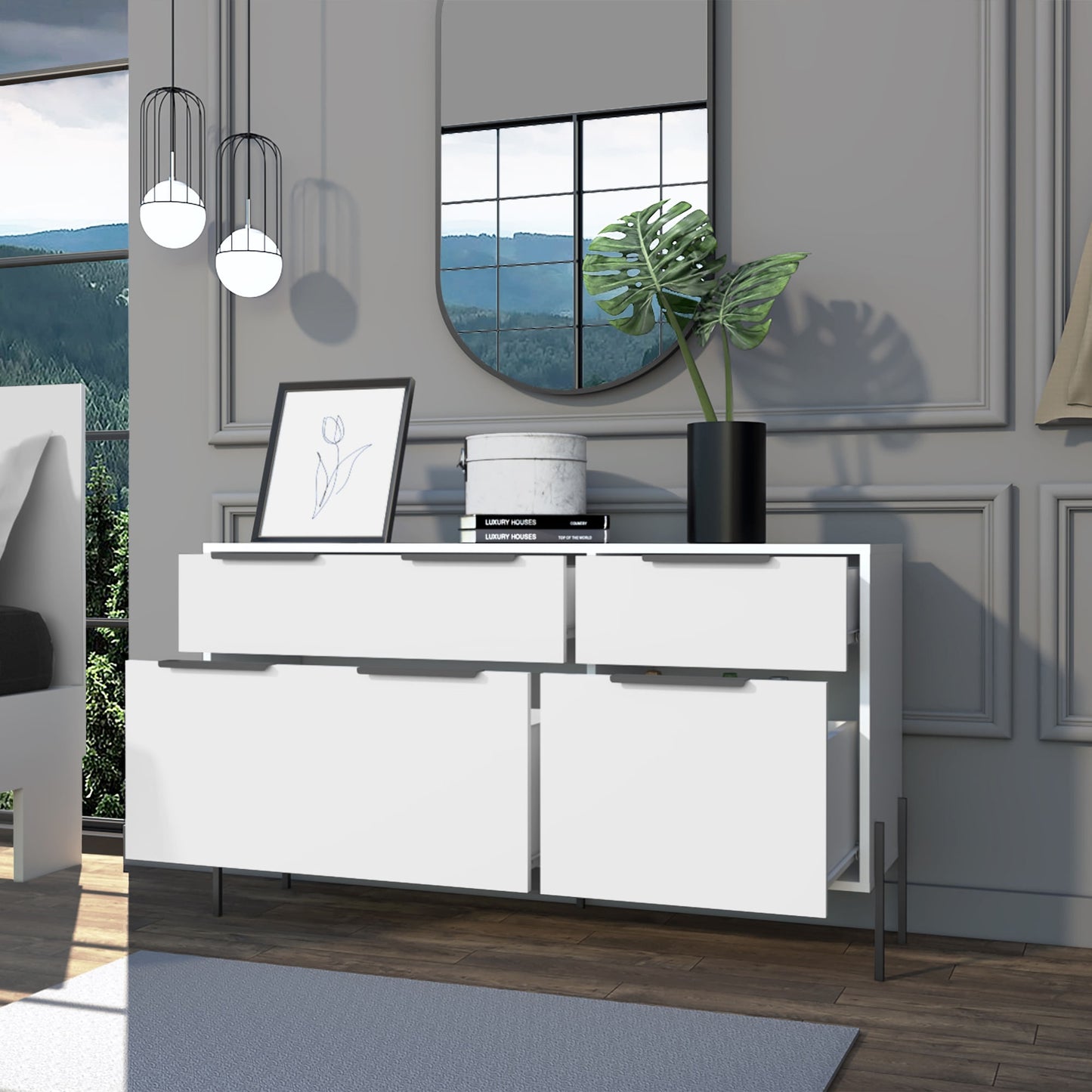 Comoda White Collection 69X122X36 Rta Blanco