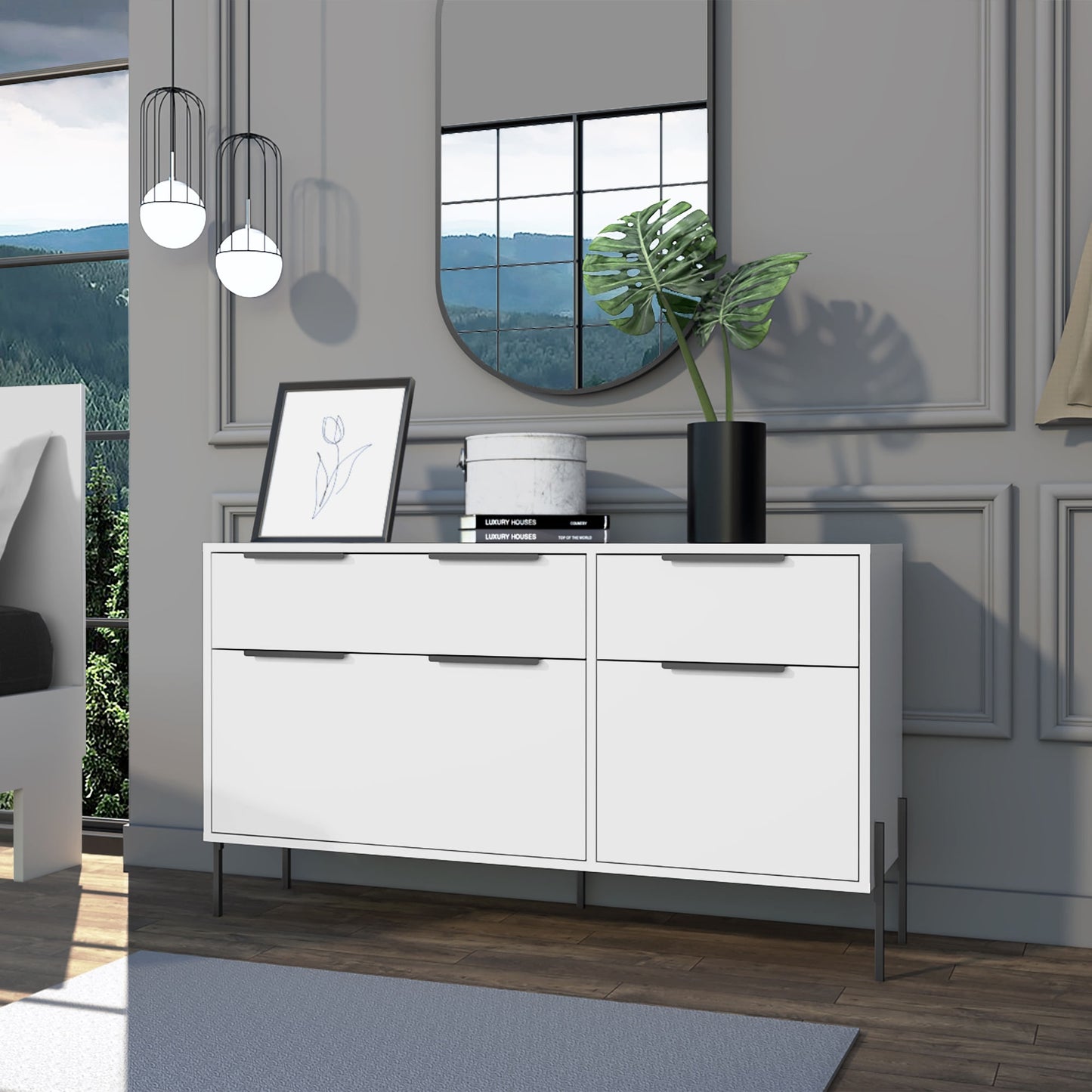 Comoda White Collection 69X122X36 Rta Blanco