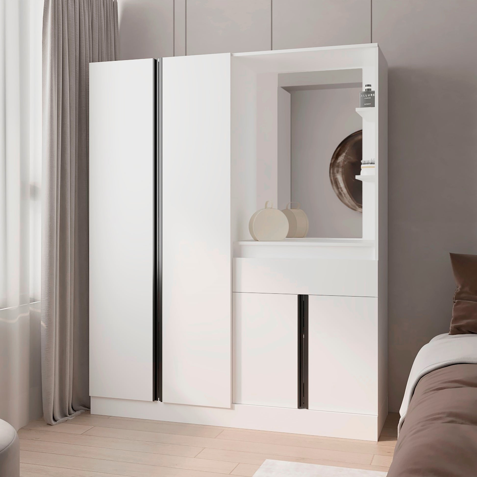 Closet Kamelot 150 186X150X48,3 Rta Blanco Zf