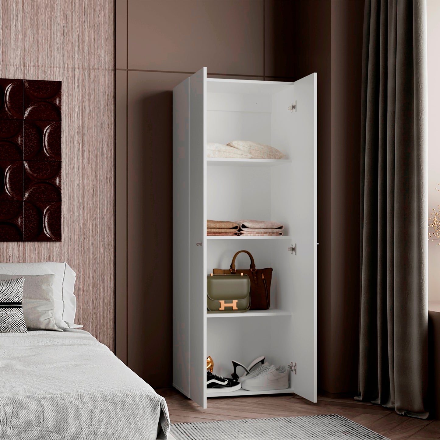 Closet 2 Puertas Tuhogar 170X60X40 Rta Blanco