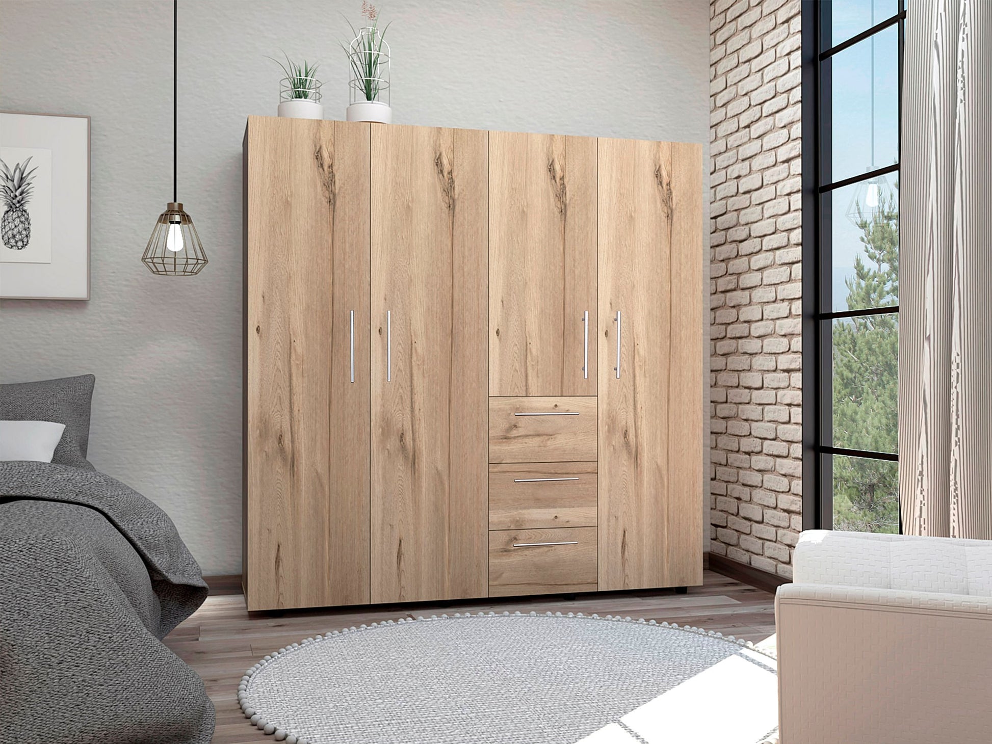 Closet Harlem 184 X 181 X 50 Rta Duna + Blanco