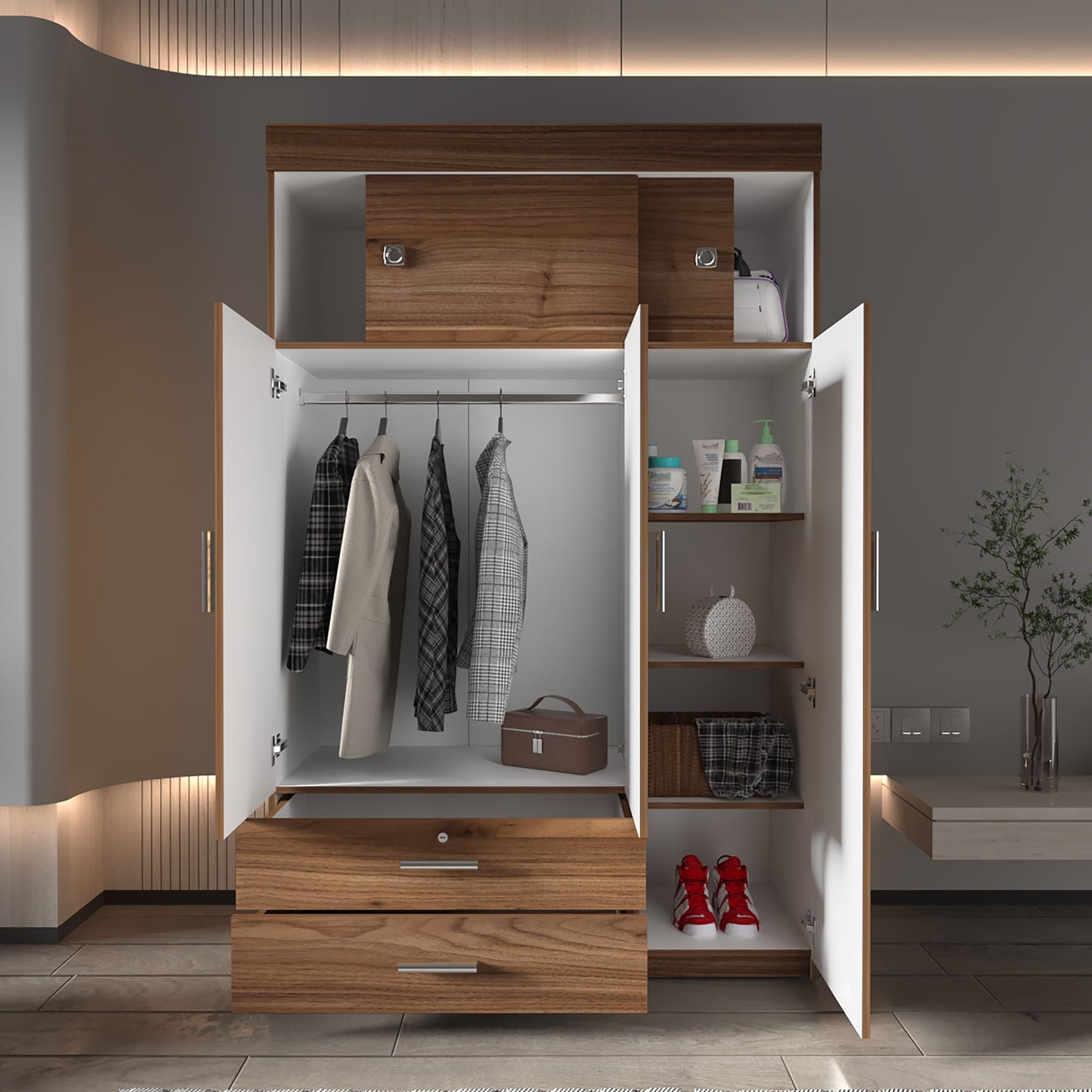 Closet Armario Manila Z 187X120X51 Rta Gales Blanco
