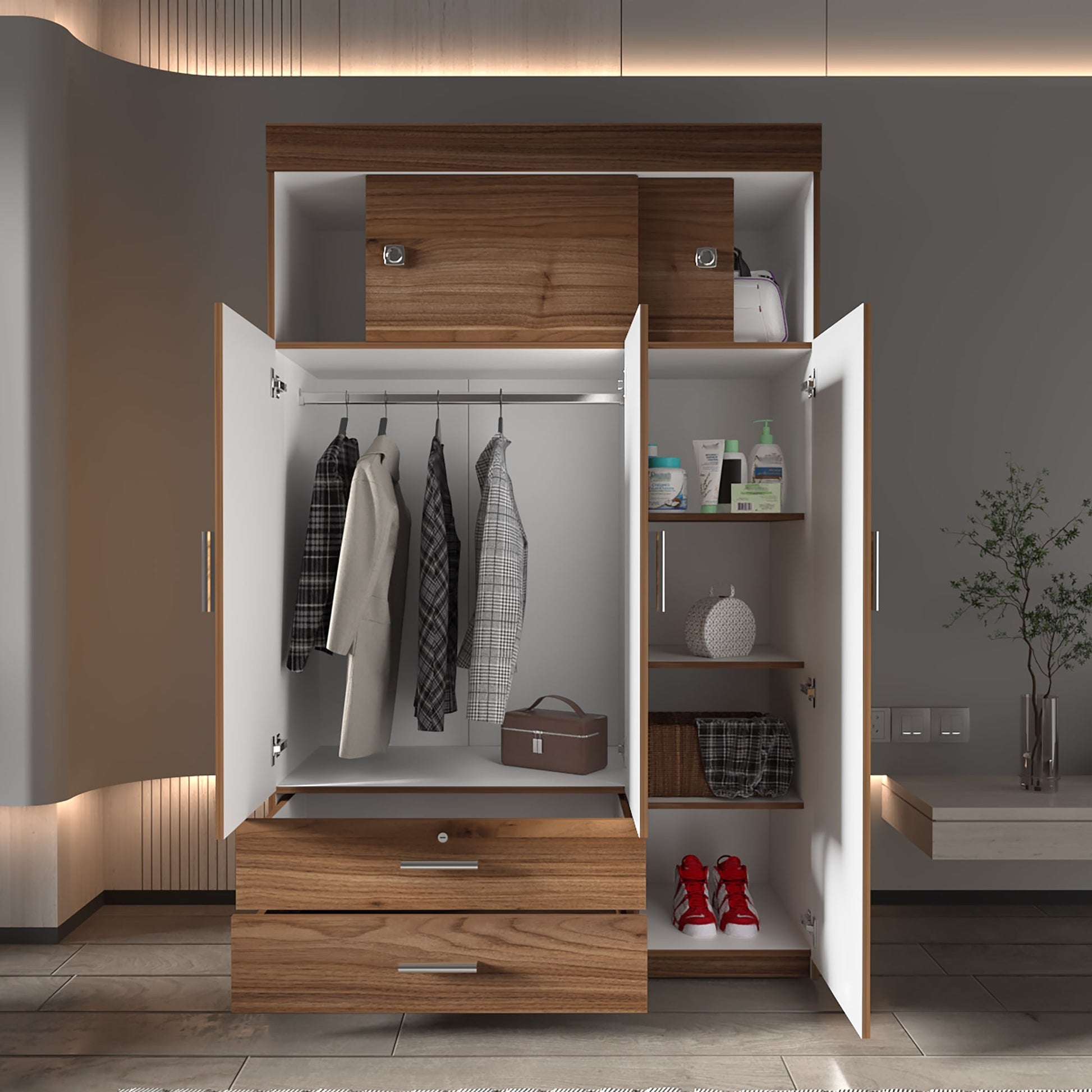 Closet Armario Manila Z 187X120X51 Rta Gales Blanco