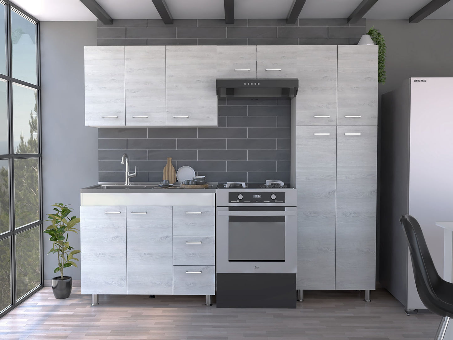 Cocina Completa Ferreti Rta Blanco + Artiko
