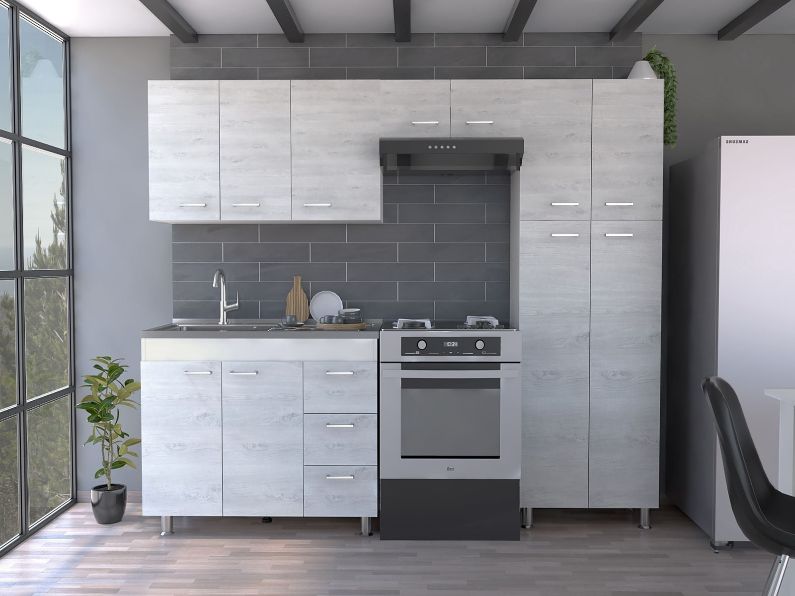 Cocina Completa Ferreti Rta Blanco + Artiko