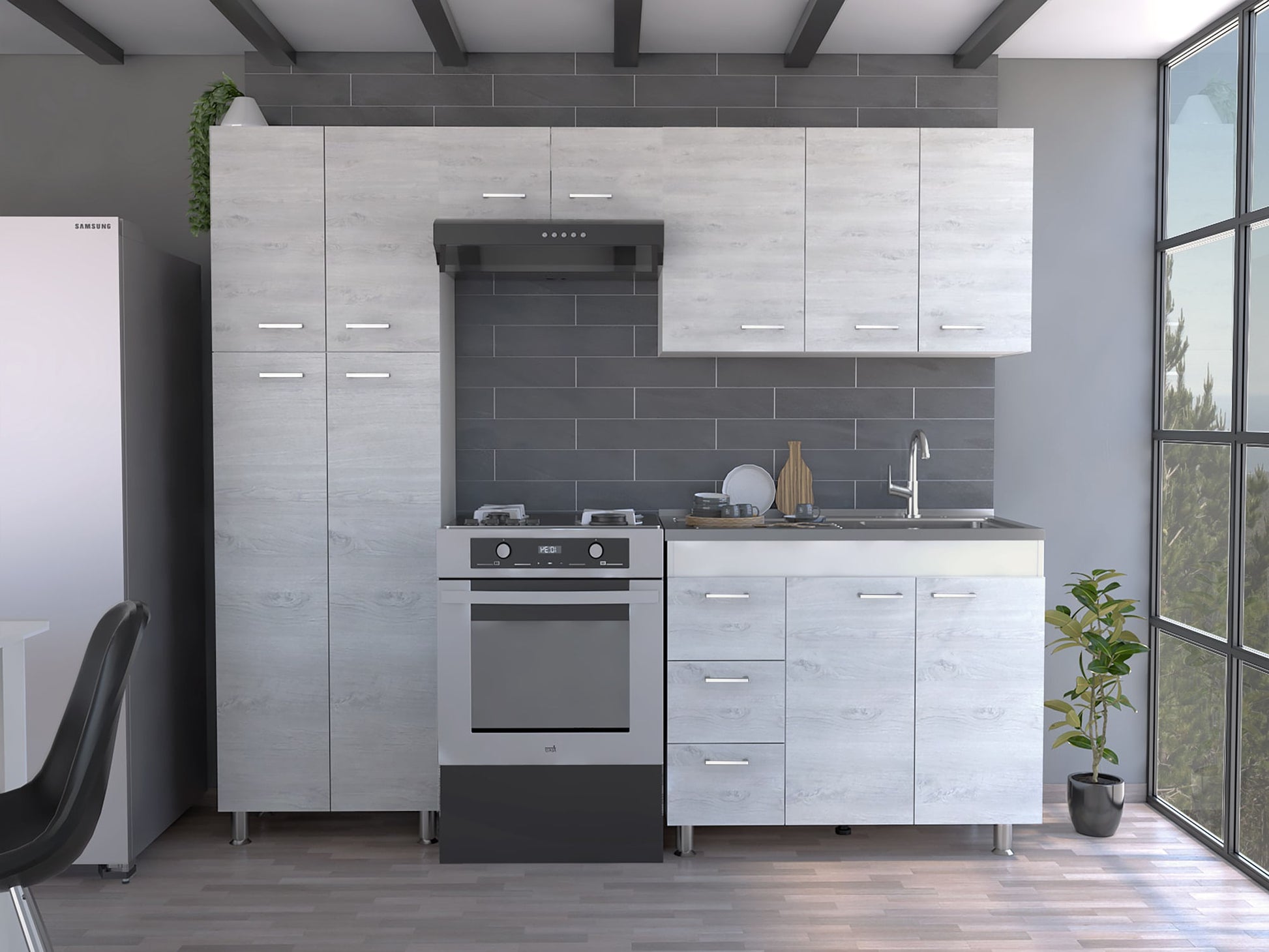 Cocina Completa Ferreti Rta Blanco + Artiko
