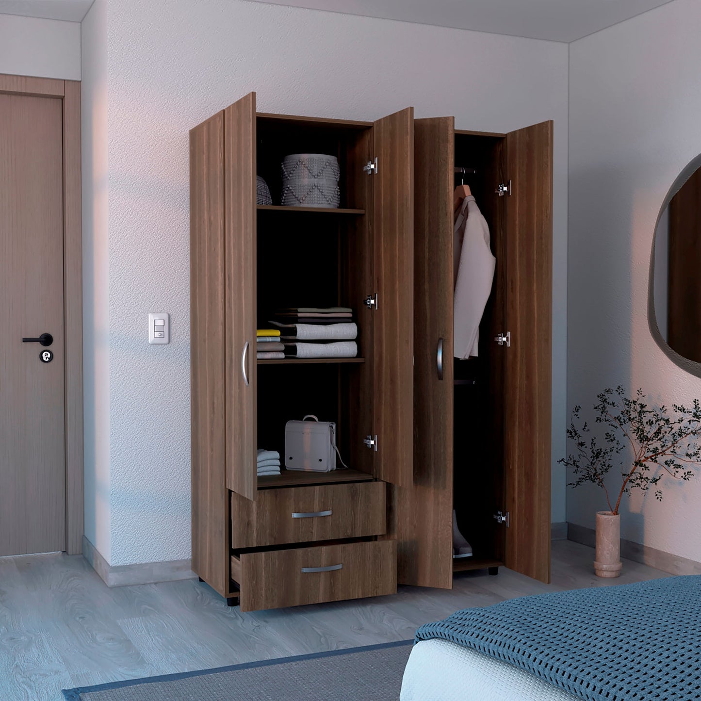 Closet Ankora Basic 180X120X47 Rta Milan Wengue