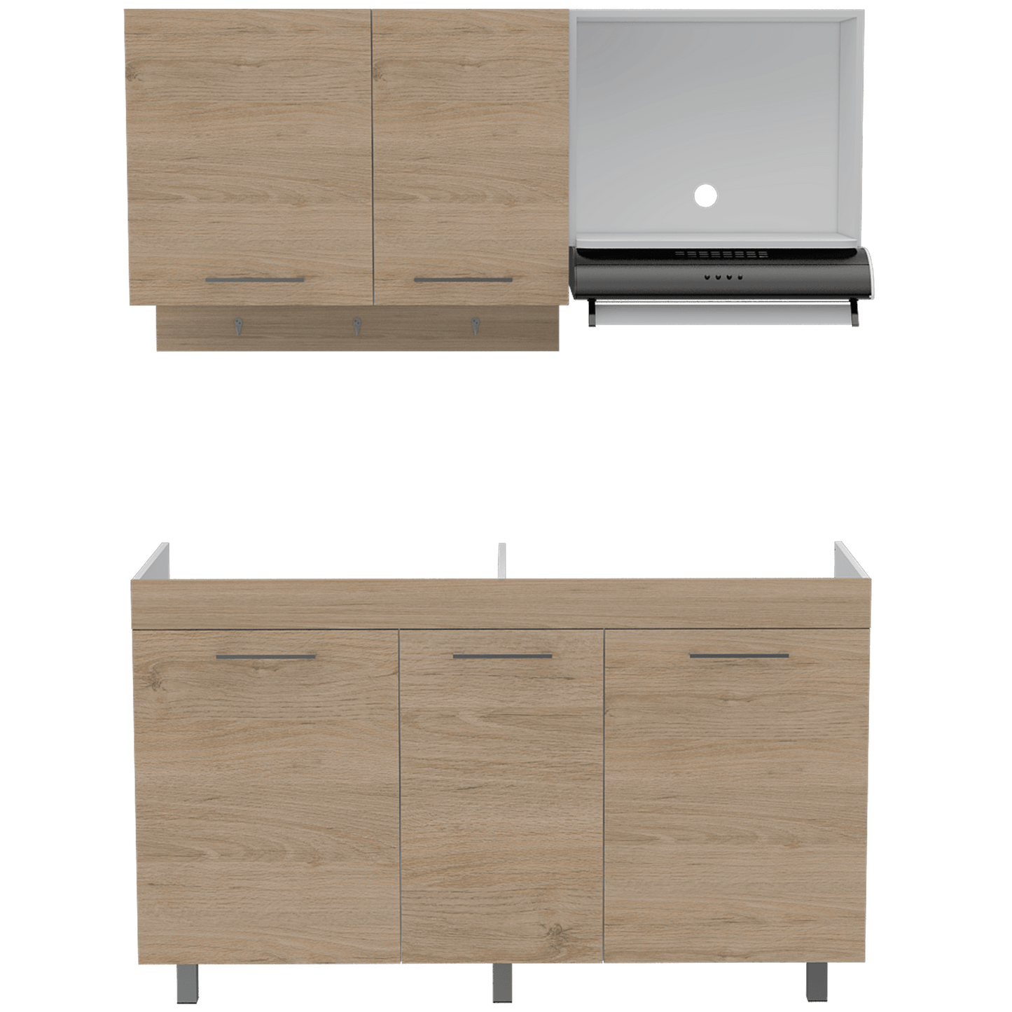Cocina 150 Miro Rta Blanco + Rovere