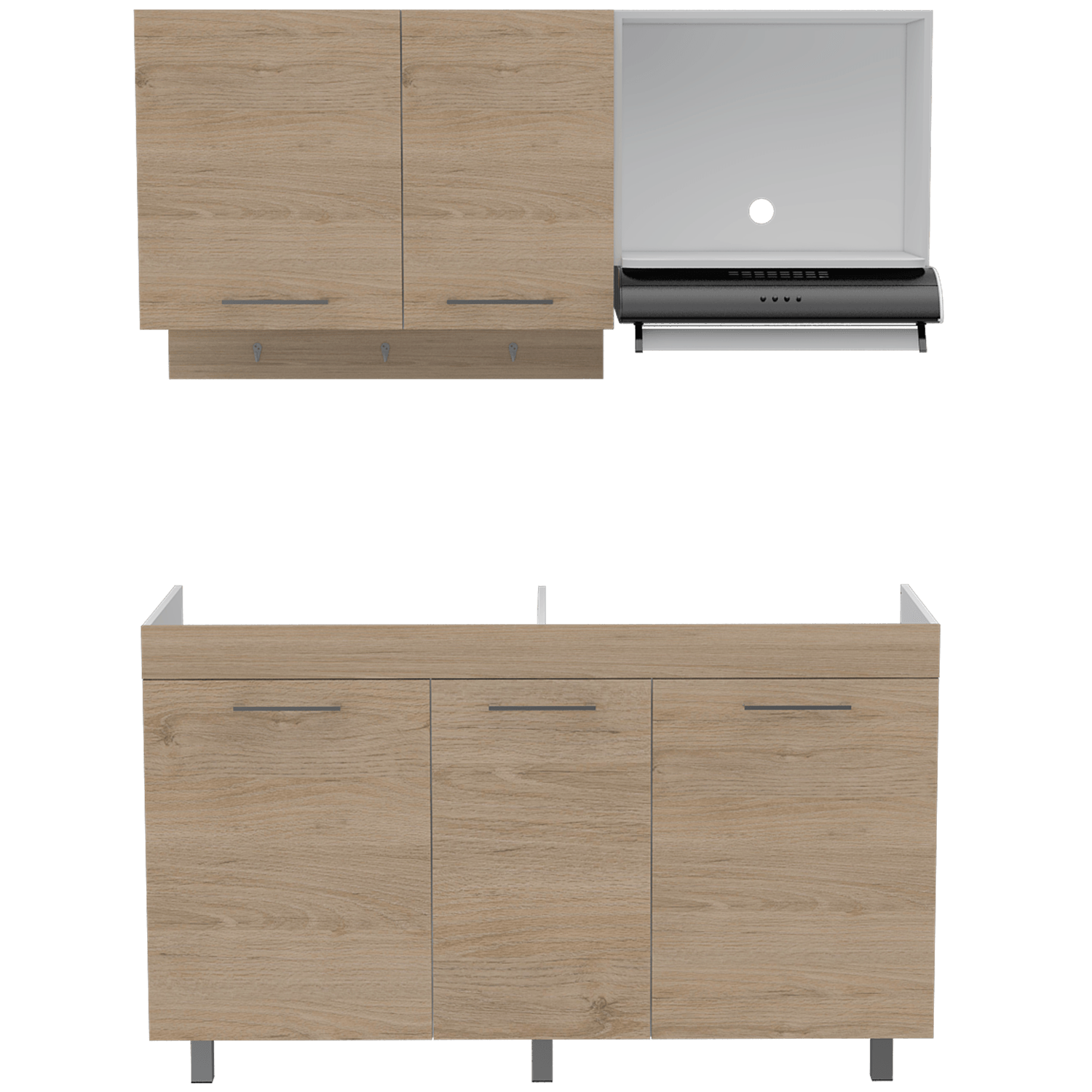 Cocina 150 Miro Rta Blanco + Rovere
