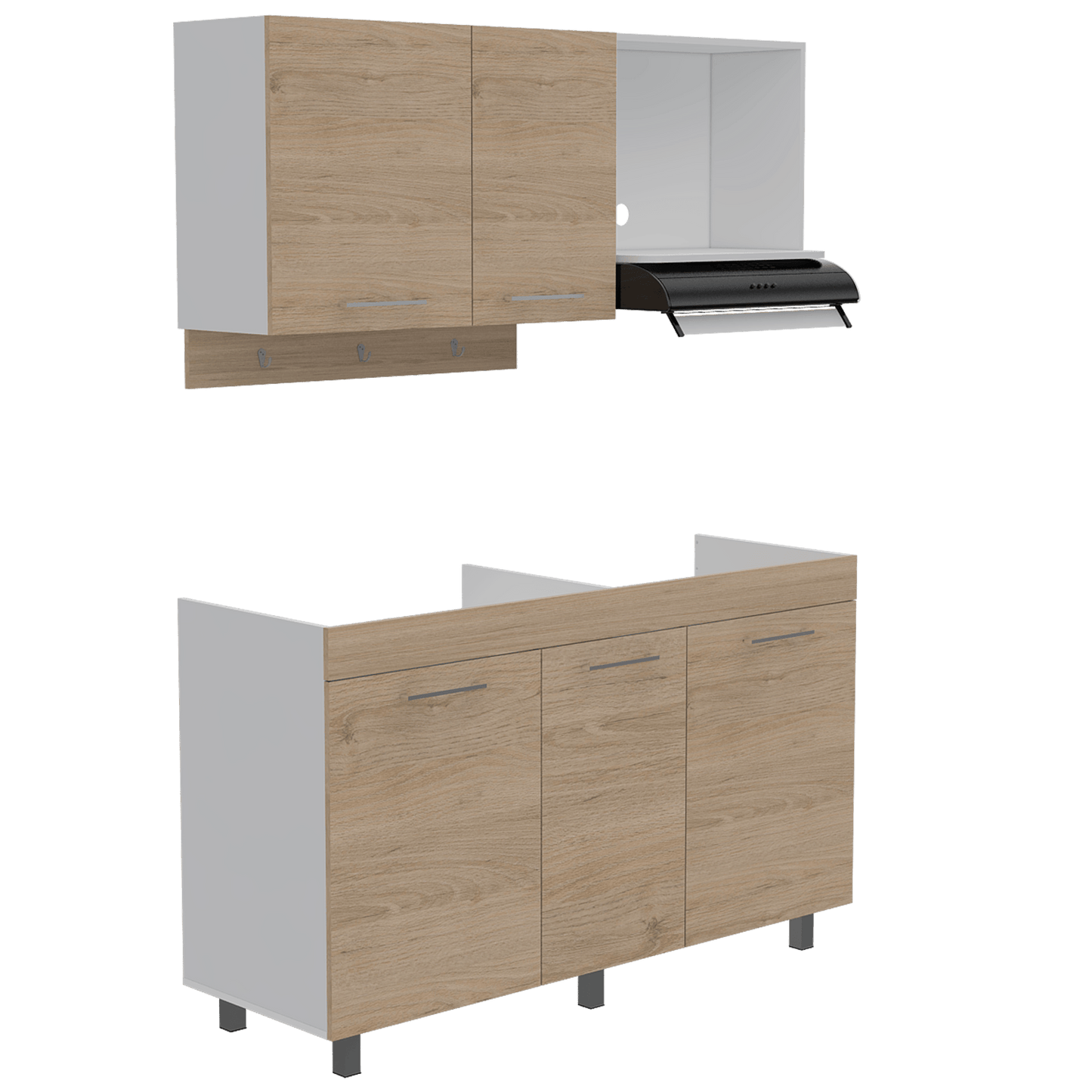 Cocina 150 Miro Rta Blanco + Rovere