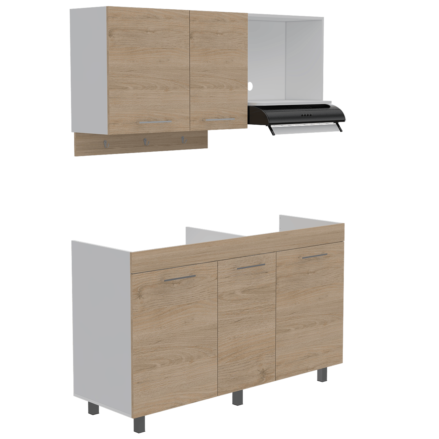 Cocina 150 Miro Rta Blanco + Rovere