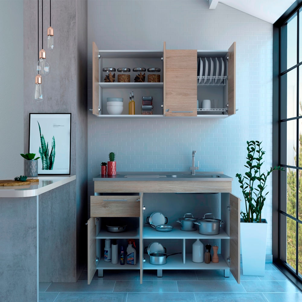 Cocina 120 Bazagli Rta Blanco Rovere