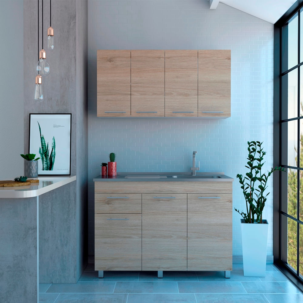 Cocina 120 Bazagli Rta Blanco Rovere
