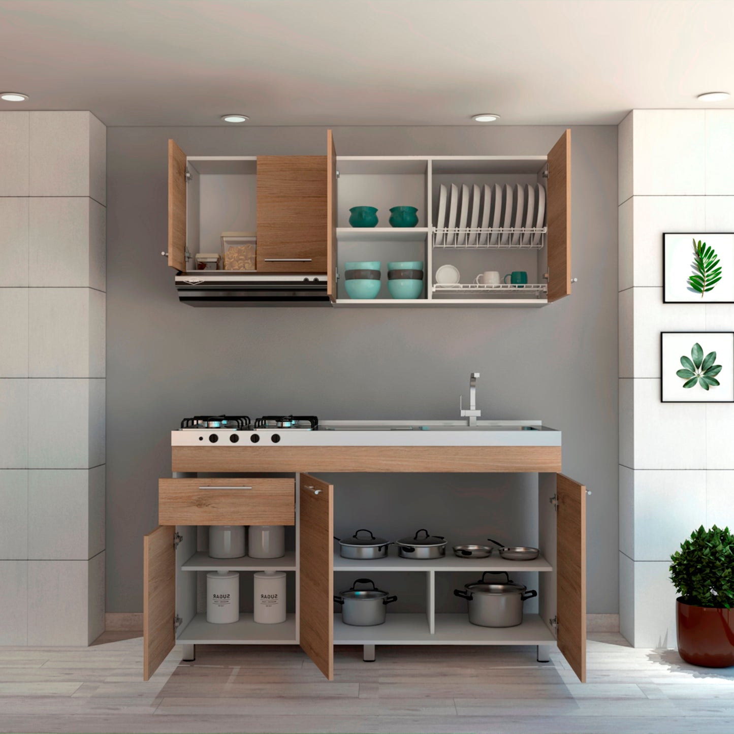 Cocina Bazagli 150 Der Rta Blanco Rovere