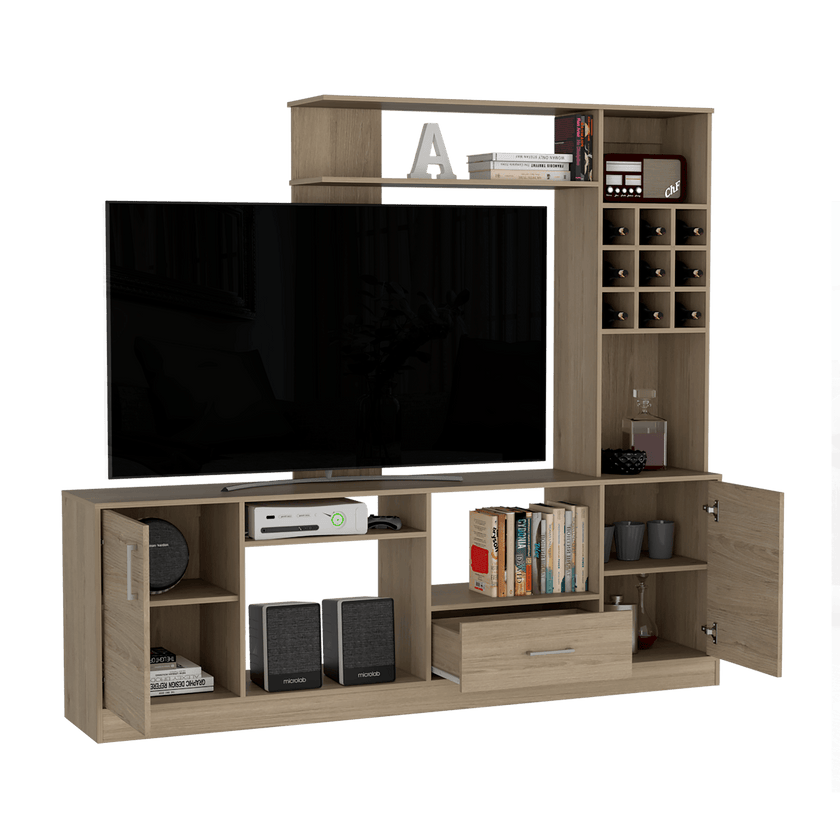 Centro De Entretenimiento 200 X 180 Kava Beijing Tv 60'' Rta Rovere Blanco