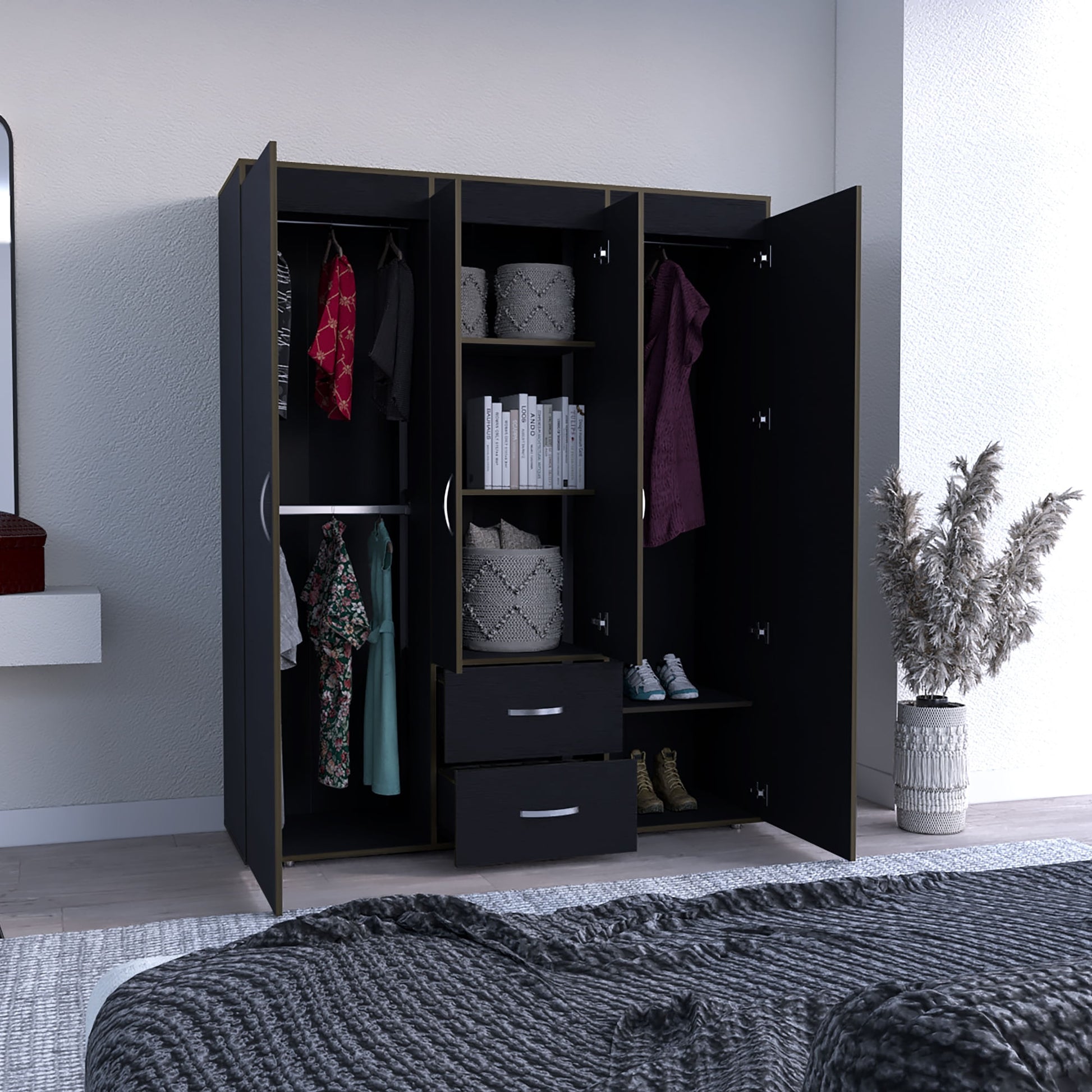 Closet Bariloche Eco 177 X 150 X 50 Rta Wengue Carbon