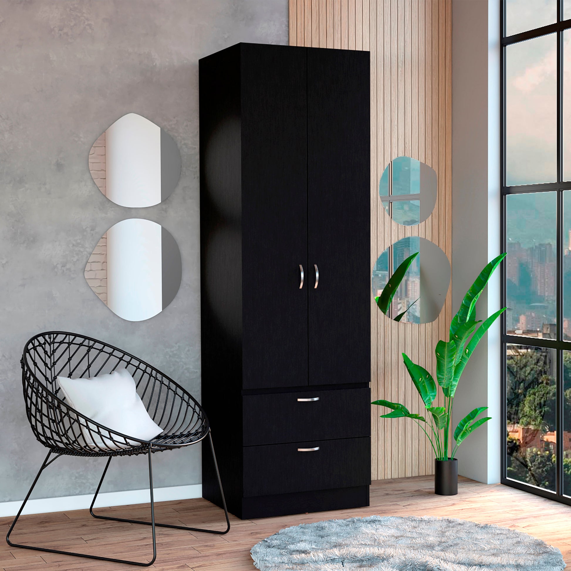 Closet Vicco 2P 2C 195X59X49 Rta Wengue Zf