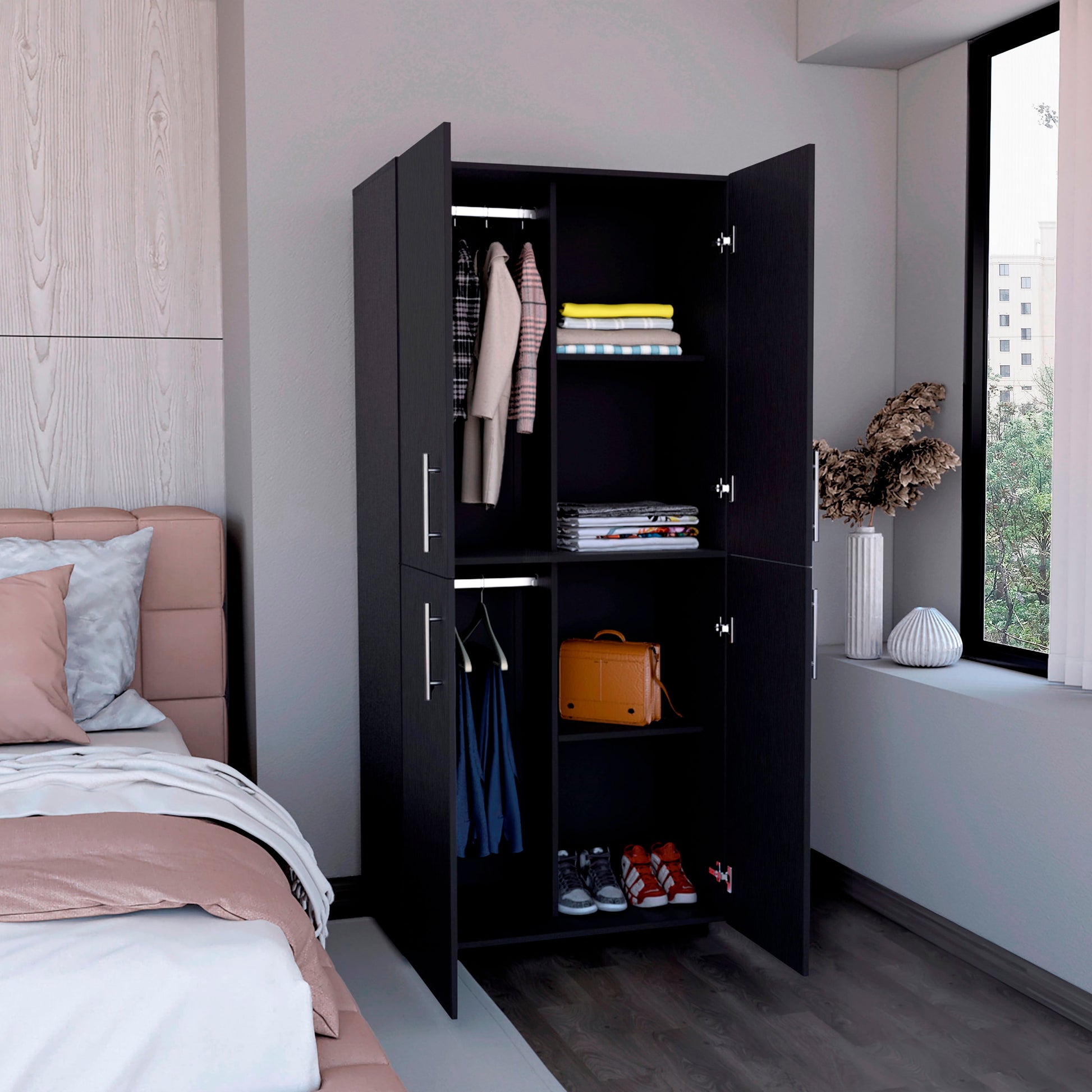 Closet Hazel 4P 180X80X48 Rta Wengue Zf