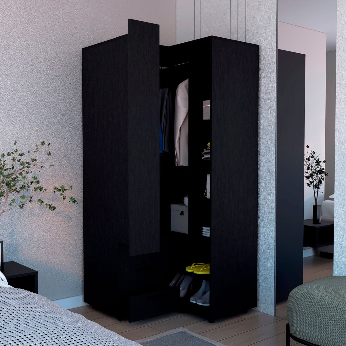 Closet Esquinero Toulouse 180X85X85 Rta Wengue