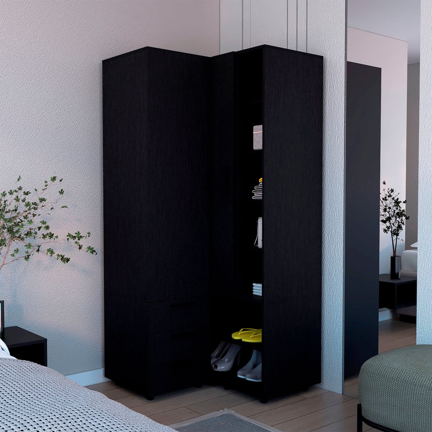 Closet Esquinero Toulouse 180X85X85 Rta Wengue