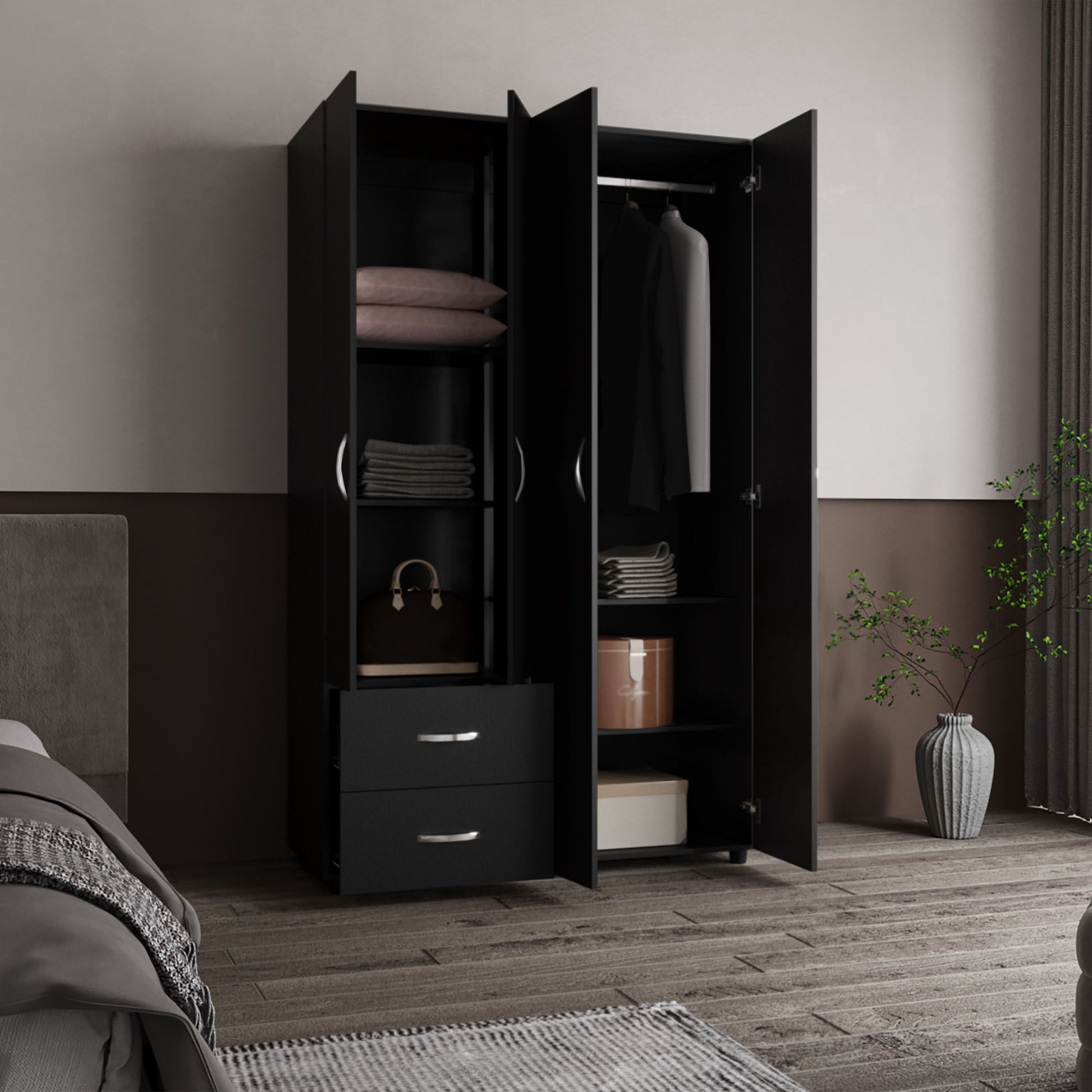 Closet Barilo 2 Cajones 200X120X45 Rta Wengue